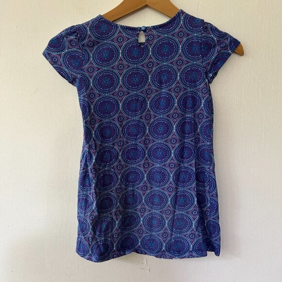 J.Khaki Shift Dress Girls Size 6 Blue Short Sleeve Flora Lace Kids Coastal Beach - Picture 5 of 5